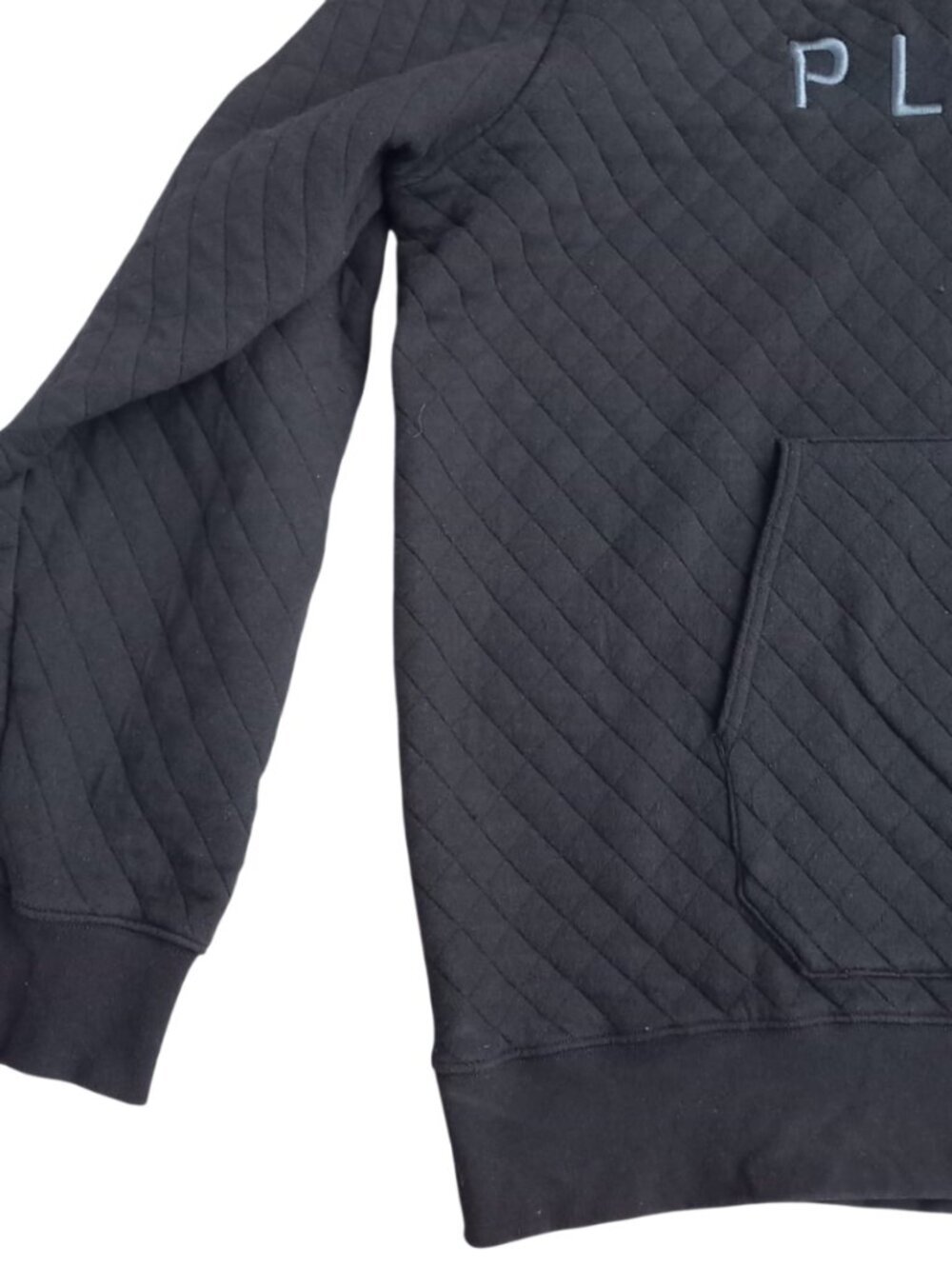 Alo Yoga PLTFRM Black Quilted Stadium Hoodie - Oversized Pullover, Size XL - Picture 4 of 8